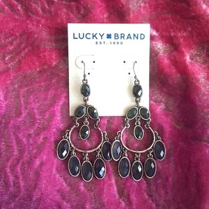 Lucky brand dark blue like sapphire  chandelier earrings